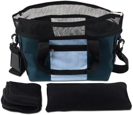 Doggles Dog Carrier Denier Messenger Bag, Small, Blue Dog Carrier