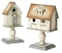 CBK Ltd 14-Inch H Pedestal Style Birdhouses with Rustic Design, Set of 2