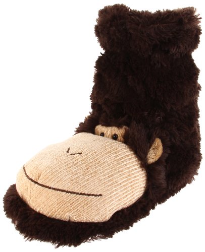 Fuzzy Friends Womens Fun for Feet Slipper,Brown,9.5 M US