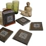 Kanji Symbols Slate Coasters Set - "Earth, Wind, Fire, Water", Set of 4