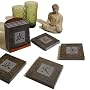 Kanji Symbols Slate Coasters Set - "Earth, Wind, Fire, Water"