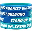100 Band Against Bullying Wristbands - Stand Up. Speak Out. Bracelets