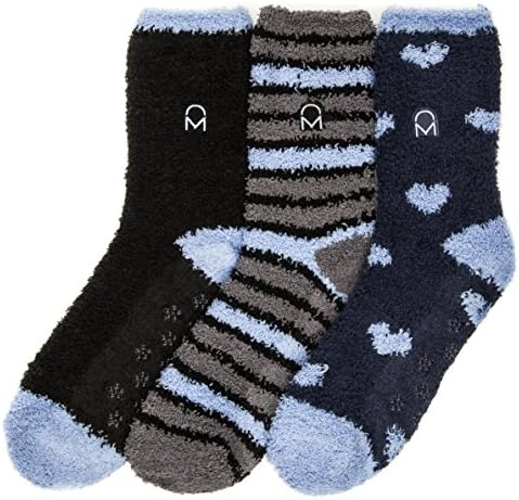 Noble Mount Women's (3 Pairs) Soft Anti-Skid Fuzzy Winter Crew Socks