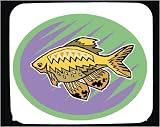 Decorated Mouse Pad with circle, green, yellow, fish, purple