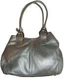 Women's Tignanello Purse Handbag Pebble Leather Shopper Gunmetal