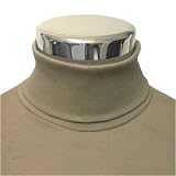 Mens Cotton Stone Coloured Polo Neck Sweater