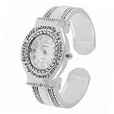 Geneva Platinum Inspirational Silver Cuff Watch by Geneva