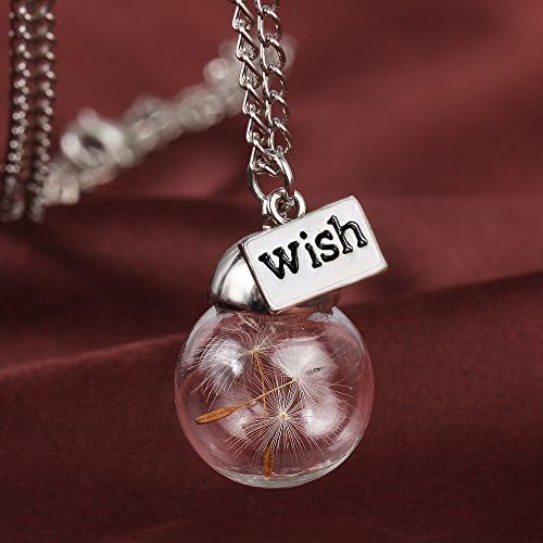 AVOCADO Gmai Wish Necklace Real Dandelion Seed Necklace Floating Pendant Necklace Bridesmaids Gift