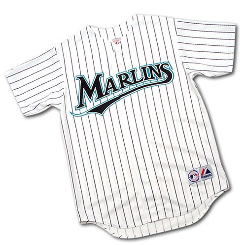 Florida Marlins Home White/Black MLB Replica Jersey