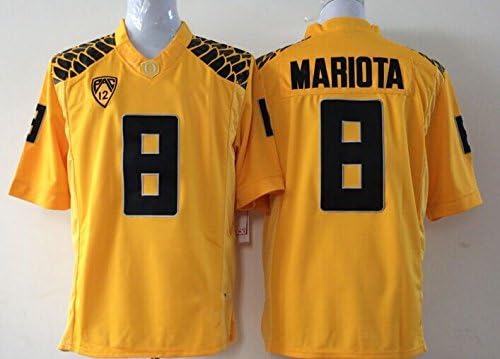 SunshineSmile NCAA Football Oregon Ducks NO.8 Mariota Men's Jersey NCAA Yellow Men's Oregon Ducks Football Jersey