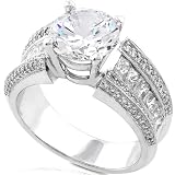 One of a Kind 3-1/2ctw EGL Cert Round & Princess-Baguette Diamond Ring (GH/VS-SI2) in 18kt White Gold