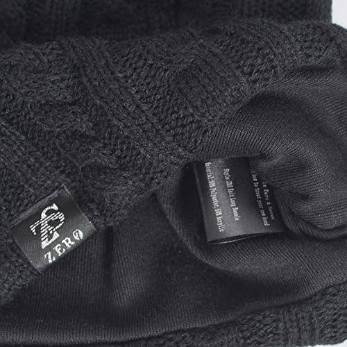 Zero Seven Women Long Beanie Cable Vintage Style Slouch Skull Cap B5006-ZR (Black)