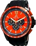 Adee Kaye Men's Aluminum Red Chronograph Watch w/ Black Rubber Band AK7141M