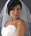 Ivory Satin Corded Edge Elbow Length 2 Layer Wedding Veil