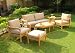 4pc Reston Teak Outdoor Patio Sofa Seating Set Furniture By Azzurro Living