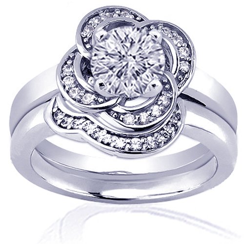 1.20 Ct Round Flower Halo Diamond Engagement 
