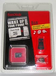 SanDisk 8GB micro SDHC card with SD adapter and Micro Reader