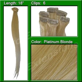 18″ Inch Platinum Highlight Streaks Pro Extensions Premier Human Hair Extensions