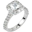 Platinum Diamond Engagement Ring Semimount - 0.75 Ct. - DOES NOT INCLUDE CENTER STONE