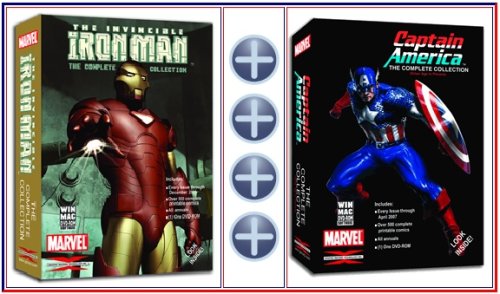  The Invincible Iron Man and Captain America Marvel Comics Collectors Bundle on DVD-ROM