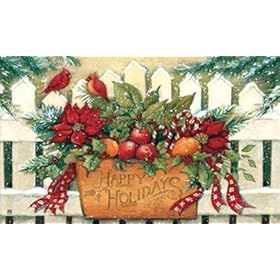  MatMates Holiday Gate Happy Holidays Doormat