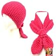 2 in 1 Knit Headwrap & Neck Warmer Wrap Ski Scarf Pink