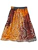 Gypsy Bellydance Floral Embroidered Silver Sequin Beaded Orange Skirts