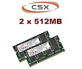Produkt-Bild: CSX 1GB 2 x 512MB 333MHZ Notebook PC-333 Speicher Ram PC-2700 PC 333 f&uuml;r Laptops DDR1 DDR-Ram