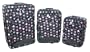 3 Piece Black & Pink Skull Print Luggage Set Travel