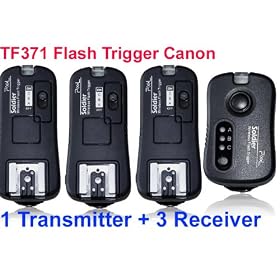 TF-371 Wireless Flash Trigger for Canon SpeedLite with 3 Receiver FlashGun Canon EOS: 1D series, 5D series, 7D, 50D, 40D. 30D, 20D, 10D, 550D, 500D, 450D, 400D, 350D,1000D