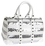 Betsey Johnson Fire & Ice Satchel,Silver,one size