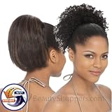 MILKY WAY 100% Human Hair Ponytail - INDIAN JERRY PONY 8" (Wet & Wavy) - 1B OFF BLACK