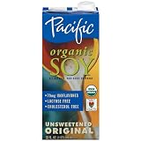 Pacific Natural Foods Organic Soy Non-Dairy Beverage, Original Unsweetened, 32-Ounce Containers (Pack of 12)