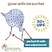 Toddler 50+ UPF Sun Protection Hat, Size Adjustable Breathable with Chin Strap(M: 9m - 3Y, Anchor)