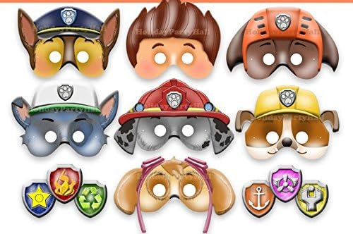 Custom Set of Paw Patrol Themed Pretend Play Mask Kit