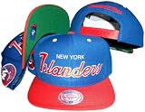 New York Islanders Script Blue/Orange Two Tone Snapback Adjustable Plastic Snap Back Hat / Cap