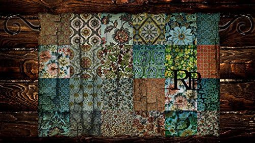 Window Valance Vintage Nostalgic Old Style Pattern Old worn look Patchwork Primitive