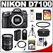 Nikon D7100 Digital SLR Camera Body with 18-200mm VR Lens + 32GB Card + Case + Battery + Filter + Tripod + Accessory Kit