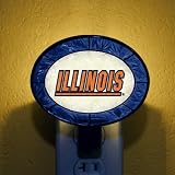 ILLINOIS FIGHTING ILLINI Team Logo ART-GLASS NIGHTLIGHT (4 1/2 x 4 3/4) by Memory Company