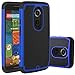 Moto X (2nd Gen) Case, LK [Shock Absorption] Hybrid Dual Layer Armor Defender Protective Case Cover for Motorola Moto X 2nd Generation (Blue)