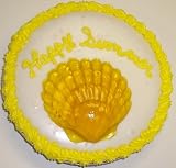 Gourmet Food : Cookie Cake Pie with Almond Cookie and Raspberry Cake 9'-Topped with Tropical Punch Sea Shell Gummie