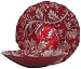 Bottom Painted Glass Floral Design Red and Silver Large Bowl 13" D, 4" H