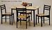 7pc Natural & Black Solid Wood Dining Room Table Chairs Set