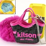 <strong>kitson</strong>キットソンミニスパンコールバッグ携帯ストラップ（ブラック/ピンク)KCH0018-BK/H.PK
