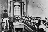 Art Poster, Teacher Instructs Students from Blackboard in Classroom - 27.5 x 18.75