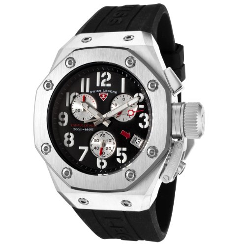 Swiss Legend Men's 10541-01 Trimix Diver Collection Chronograph Black Rubber Watch Swiss Legend Men's 10541-01 Trimix Diver Collection Chronograph Black Rubber Watch