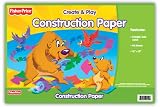 Fisher Price Giant Construction Paper Pad, 18 x 12 Inches, 8 Assorted Colors, 40 Sheets (416)