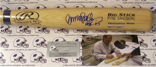 Ryne Sandberg Autographed/Hand Signed Baseball Bat
