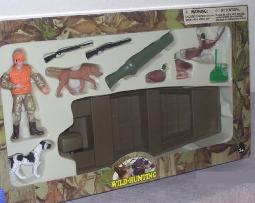 Wild Hunting Duck Playset with Real Duck Call, Boat, Hunter, Dogs, Guns, Ducks