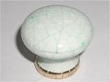 1 1/2 Imperial Knob - Hunter Green Crackle W/Gold Foot
